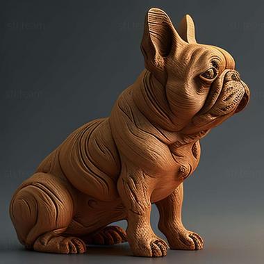 3D model French Bulldog dog (STL)